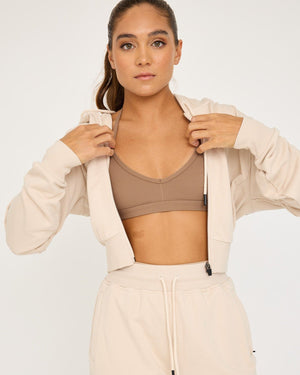 Sudadera con cremallera Core Classic Cropped